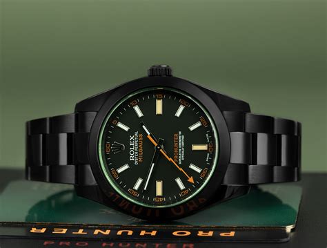 rolex milgauss pro hunter replica|rolex milgauss black bezel.